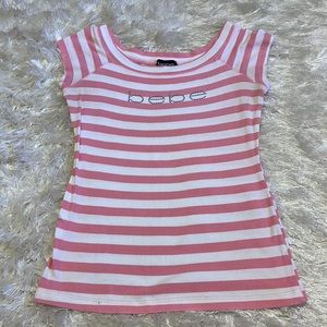 Pink and white Bebe shirt